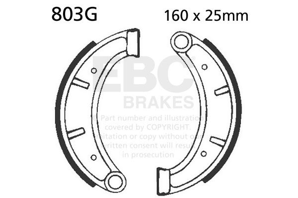 EBC Brake Shoe for 1982-1984 HUSQVARNA Grooved Front Organic Base Set #803G