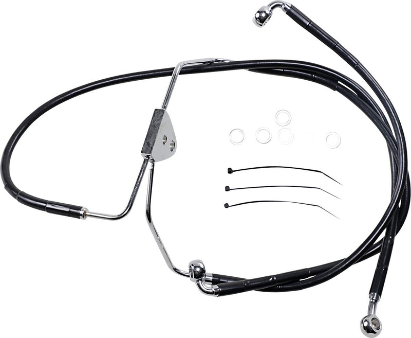 Drag Specialties Extended Length Black Vinyl Brake Line Kit #620085-2BLK