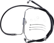 Drag Specialties Extended Length Black Vinyl Brake Line Kit #620085-4BLK