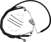 Drag Specialties Extended Length Black Vinyl Brake Line Kit #620085-6BLK