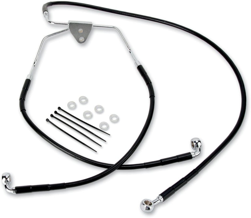 Drag Specialties Extended Length Black Vinyl Brake Line Kit #620085-10BLK