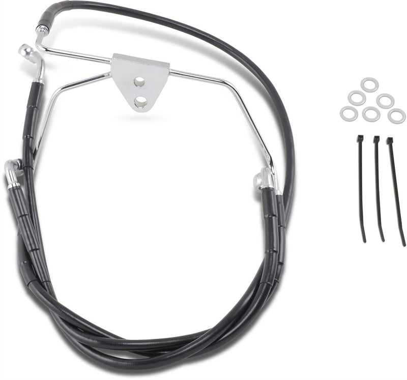 Drag Specialties Extended Length Black Vinyl Brake Line Kit Fits Harley-Davidson Touring Models 1996-2007