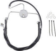 Drag Specialties Extended Length Black Vinyl Brake Line Kit Fits Harley-Davidson Touring Models 1994-2007