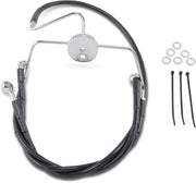 Drag Specialties Extended Length Black Vinyl Brake Line Kit Fits Harley-Davidson Touring Models 1994-2007