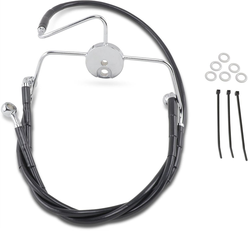 Drag Specialties Extended Length Black Vinyl Brake Line Kit Fits Harley-Davidson Touring Models 1994-2007