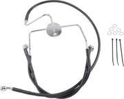 Drag Specialties Extended Length Black Vinyl Brake Line Kit Fits Harley-Davidson Touring Models 1974-2007