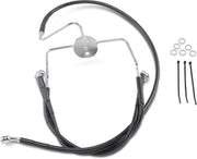 Drag Specialties Extended Length Black Vinyl Brake Line Kit Fits Harley-Davidson Touring Models 1974-2007