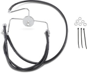 Drag Specialties Extended Length Black Vinyl Brake Line Kit Fits Harley-Davidson Touring Models 1994-2007