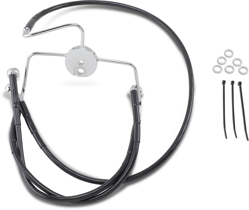Drag Specialties Extended Length Black Vinyl Brake Line Kit Fits Harley-Davidson Touring Models 1994-2007