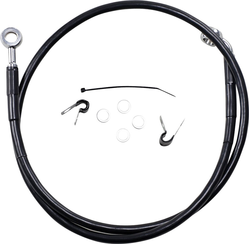Drag Specialties Extended Length Black Vinyl Brake Line Kit Fits Harley-Davidson Sportster Models 2004-2010
