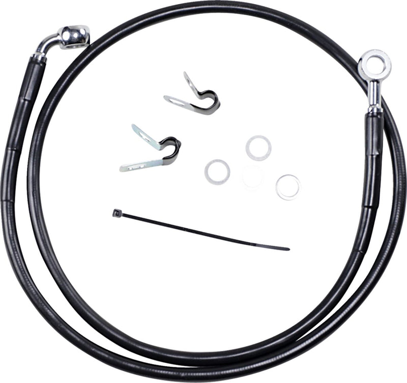 Drag Specialties Extended Length Black Vinyl Brake Line Kit Fits Harley-Davidson Sportster Models 2004-2010