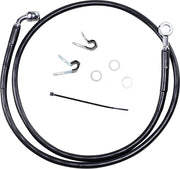 Drag Specialties Extended Length Black Vinyl Brake Line Kit Fits Harley-Davidson Sportster Models 2004-2010