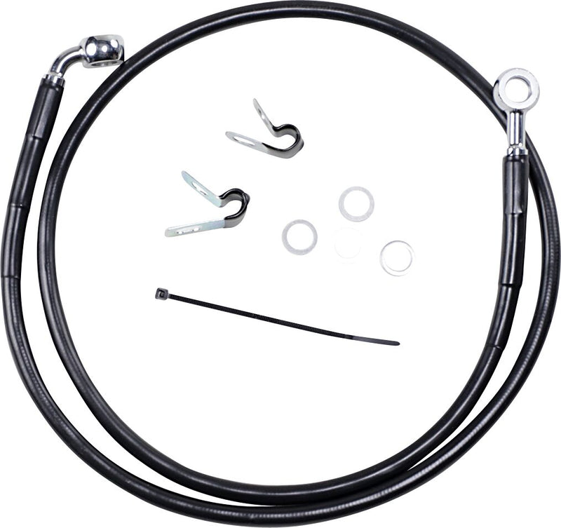 Drag Specialties Extended Length Black Vinyl Brake Line Kit Fits Harley-Davidson Sportster Models 2004-2010