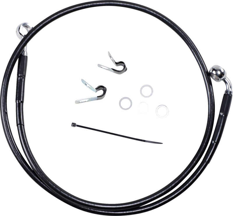 Drag Specialties Extended Length Black Vinyl Brake Line Kit Fits Harley-Davidson Sportster Models 2004-2010