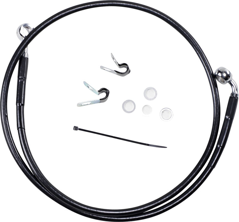 Drag Specialties Extended Length Black Vinyl Brake Line Kit Fits Harley-Davidson Sportster Models 2004-2010