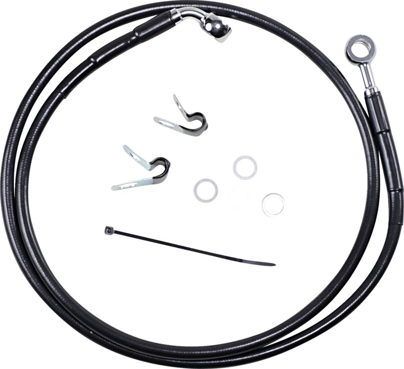 Drag Specialties Extended Length Black Vinyl Brake Line Kit Fits Harley-Davidson Sportster Models 2004-2010
