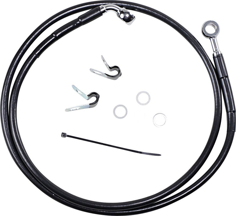 Drag Specialties Extended Length Black Vinyl Brake Line Kit Fits Harley-Davidson Sportster Models 2004-2010