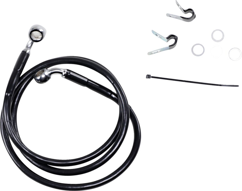 Drag Specialties Extended Length Black Vinyl Brake Line Kit Fits Harley-Davidson Sportster Models 2004-2012