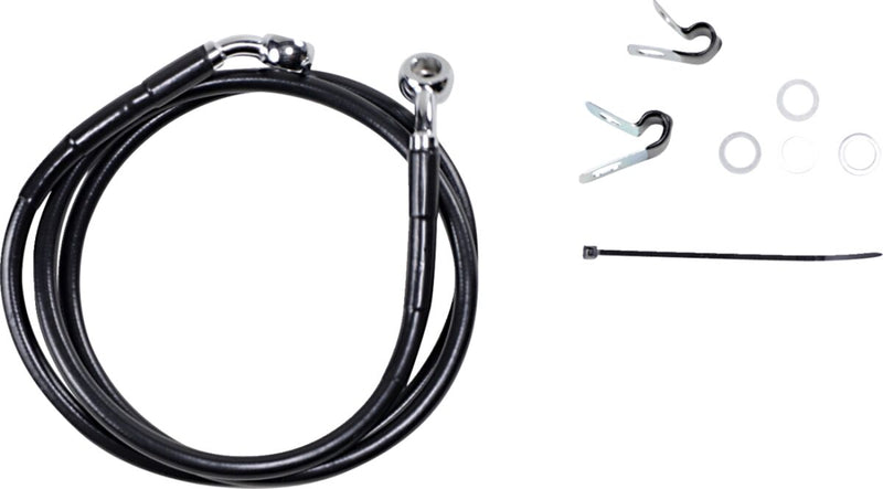 Drag Specialties Extended Length Black Vinyl Brake Line Kit Fits Harley-Davidson Sportster Models 2004-2012