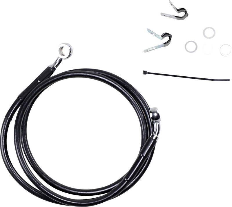 Drag Specialties Extended Length Black Vinyl Brake Line Kit Fits Harley-Davidson Sportster Models 2004-2012