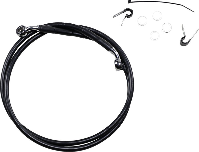 Drag Specialties Extended Length Black Vinyl Brake Line Kit Fits Harley-Davidson Sportster Models 2004-2012