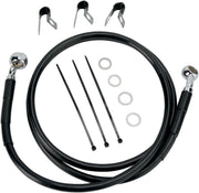 Drag Specialties Extended Length Black Vinyl Brake Line Kit Fits Harley-Davidson Softail Models 2000-2007