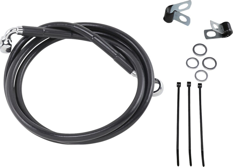 Drag Specialties Extended Length Black Vinyl Brake Line Kit Fits Harley-Davidson Softail Models 1999-2007