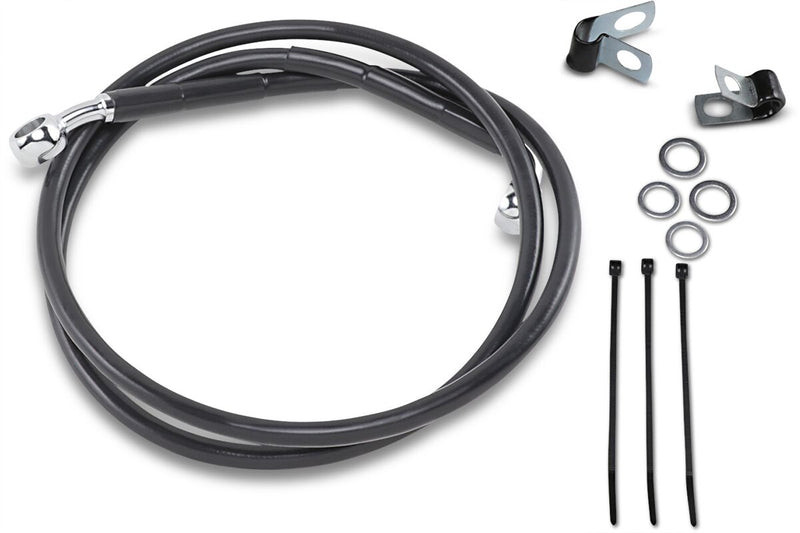 Drag Specialties Extended Length Black Vinyl Brake Line Kit Fits Harley-Davidson Dyna, Sportster Models 1988-2003