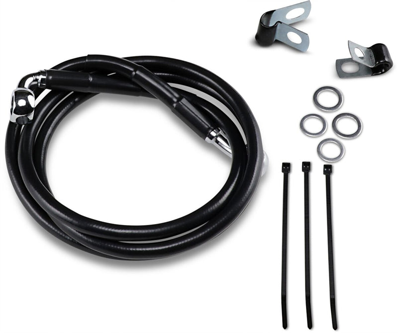 Drag Specialties Extended Length Black Vinyl Brake Line Kit Fits Harley-Davidson Dyna, Sportster Models 1988-2003