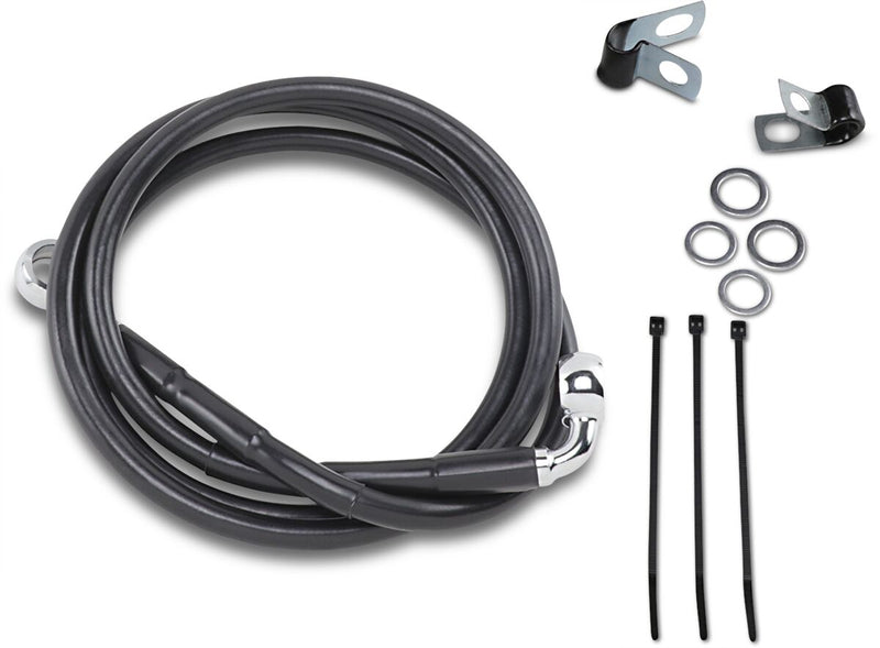 Drag Specialties Extended Length Black Vinyl Brake Line Kit Fits Harley-Davidson Dyna, Sportster Models 1988-2003