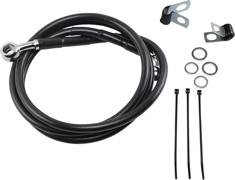 Drag Specialties Extended Length Black Vinyl Brake Line Kit Fits Harley-Davidson Dyna, Sportster Models 1988-2003