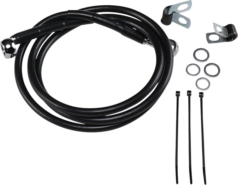 Drag Specialties Extended Length Black Vinyl Brake Line Kit Fits Harley-Davidson Dyna, Sportster Models 1988-2003