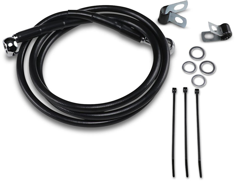 Drag Specialties Extended Length Black Vinyl Brake Line Kit Fits Harley-Davidson Dyna, Sportster Models 1988-2003