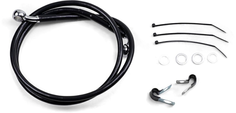 Drag Specialties Extended Length Black Vinyl Brake Line Kit Fits Harley-Davidson Dyna Models 2000-2005