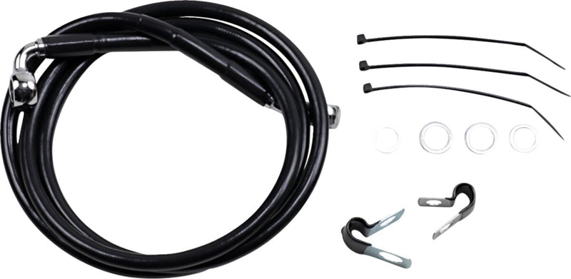 Drag Specialties Extended Length Black Vinyl Brake Line Kit Fits Harley-Davidson Dyna Models 2000-2005