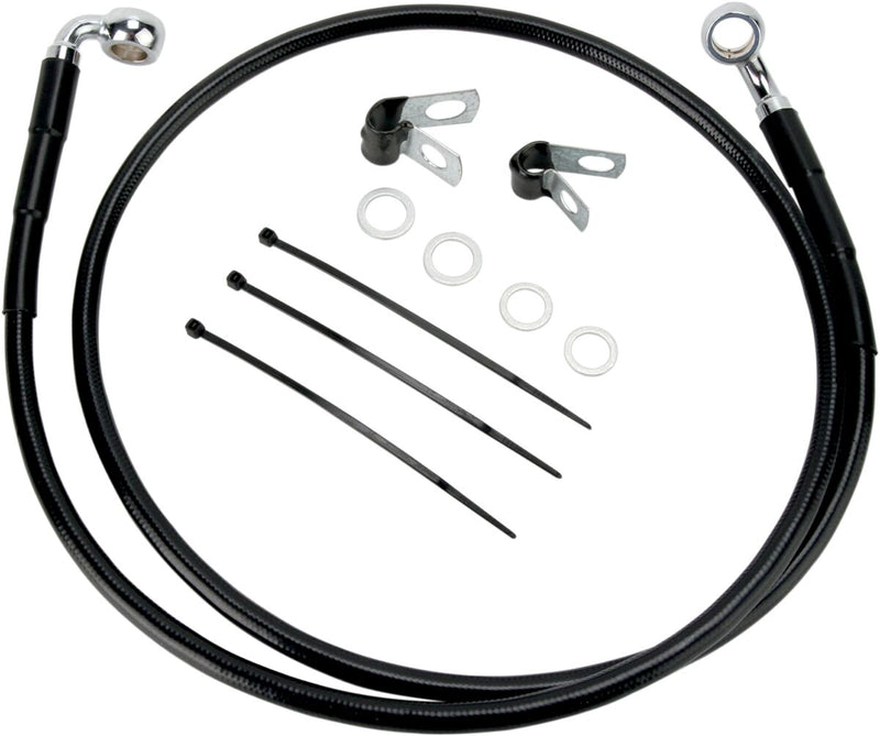 Drag Specialties Extended Length Black Vinyl Brake Line Kit #640110-10BLK