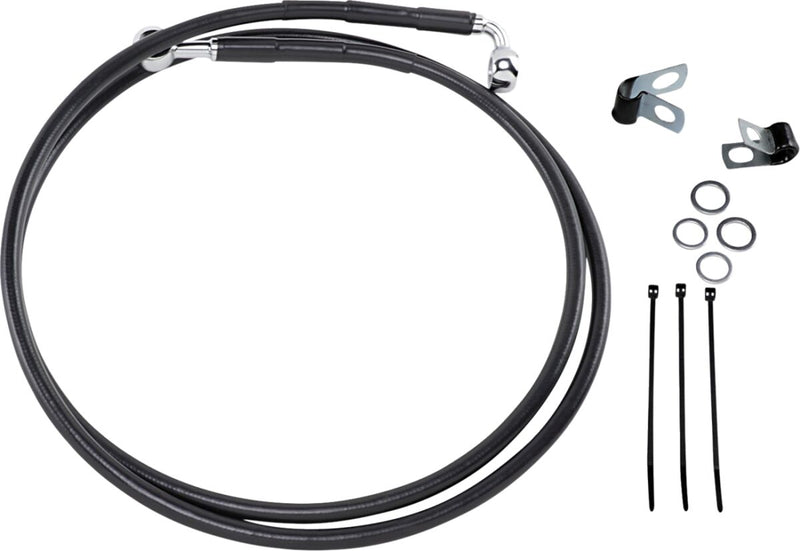 Drag Specialties Extended Length Black Vinyl Brake Line Kit Fits Harley-Davidson Dyna, Softail Models 1985-2005