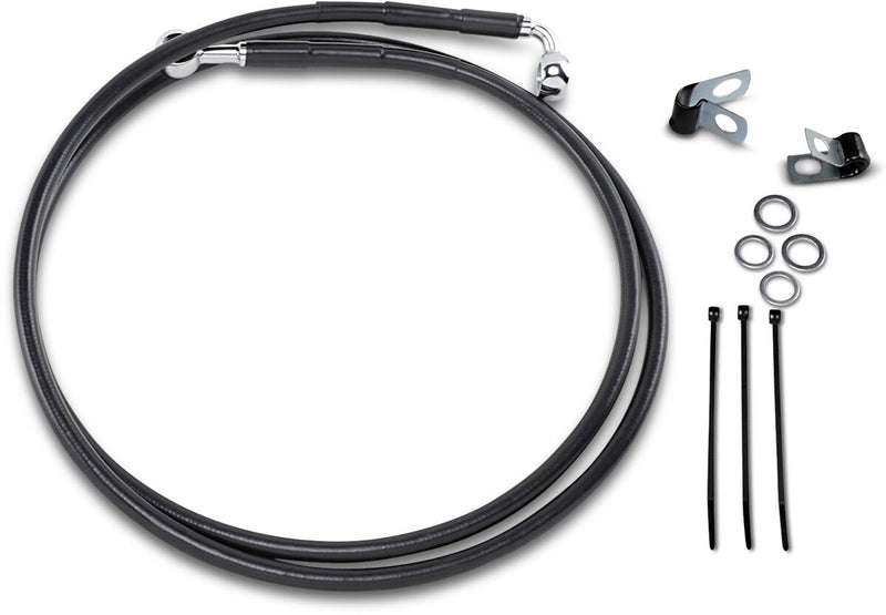 Drag Specialties Extended Length Black Vinyl Brake Line Kit Fits Harley-Davidson Dyna, Softail Models 1985-2005