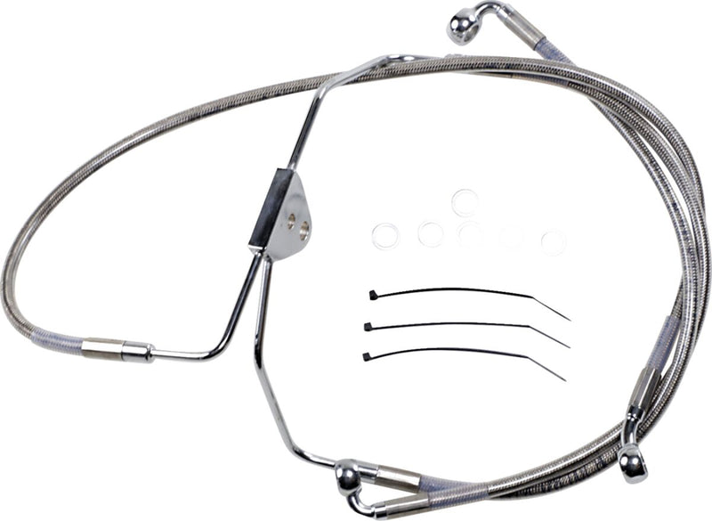 Drag Specialties Extended Length Stainless Steel Brake Line Kit #620085-2