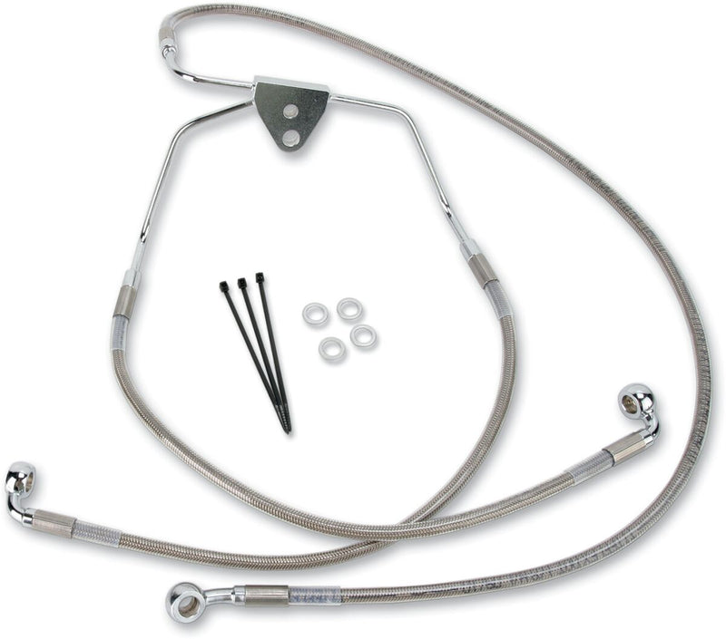 Drag Specialties Extended Length Stainless Steel Brake Line Kit #620085-2