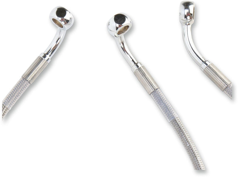 Drag Specialties Extended Length Stainless Steel Brake Line Kit Fits Harley-Davidson Touring Models 1996-2007