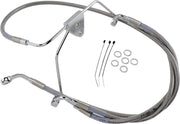 Drag Specialties Extended Length Stainless Steel Brake Line Kit Fits Harley-Davidson Touring Models 1996-2007