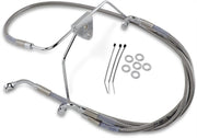 Drag Specialties Extended Length Stainless Steel Brake Line Kit Fits Harley-Davidson Touring Models 1996-2007