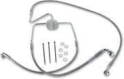 Drag Specialties Extended Length Stainless Steel Brake Line Kit Fits Harley-Davidson Touring Models 1994-2007
