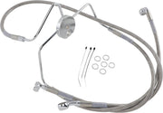 Drag Specialties Extended Length Stainless Steel Brake Line Kit Fits Harley-Davidson Touring Models 1994-2007