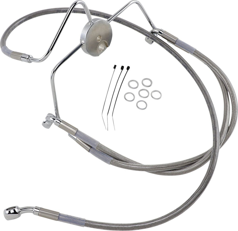 Drag Specialties Extended Length Stainless Steel Brake Line Kit Fits Harley-Davidson Touring Models 1994-2007