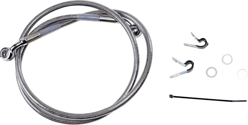 Drag Specialties Extended Length Stainless Steel Brake Line Kit Fits Harley-Davidson Sportster Models 2004-2012