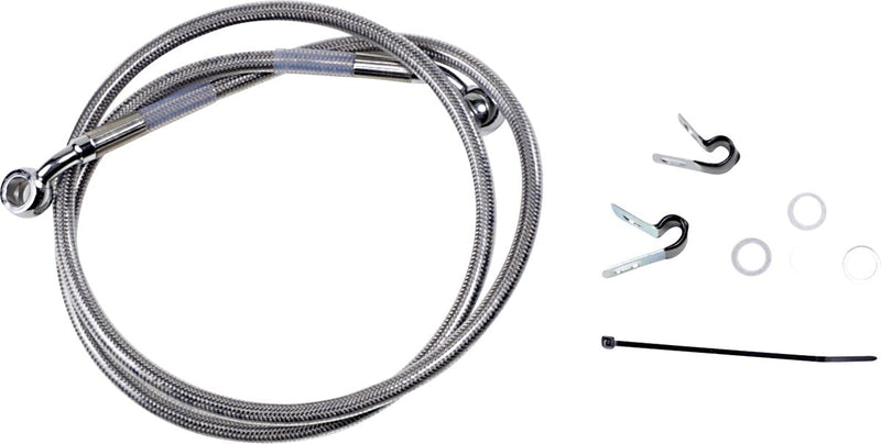 Drag Specialties Extended Length Stainless Steel Brake Line Kit Fits Harley-Davidson Sportster Models 2004-2012