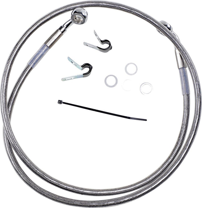 Drag Specialties Extended Length Stainless Steel Brake Line Kit Fits Harley-Davidson Sportster Models 2004-2012