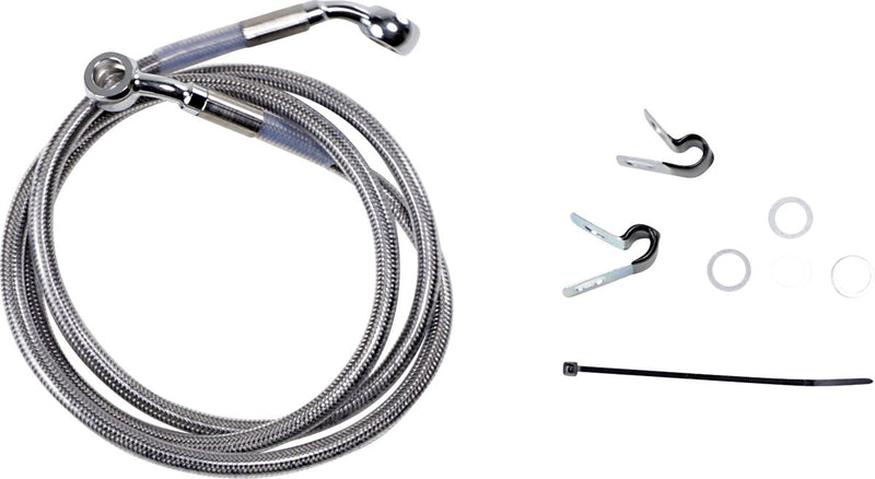 Drag Specialties Extended Length Stainless Steel Brake Line Kit Fits Harley-Davidson Sportster Models 2004-2012